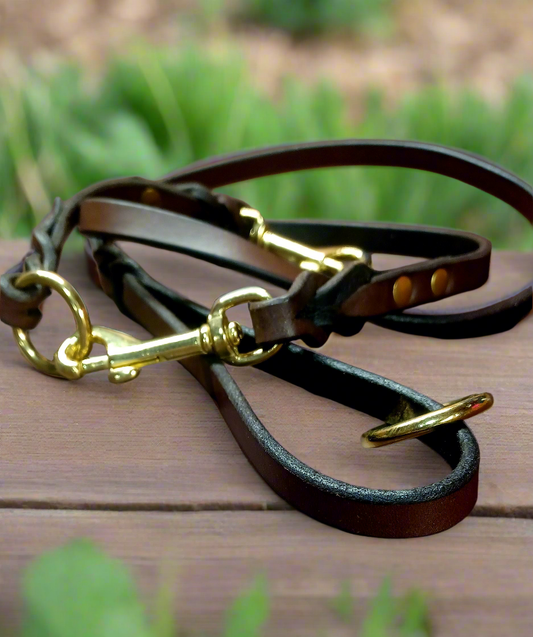 4 × 1/2' Choclate leash and tab set